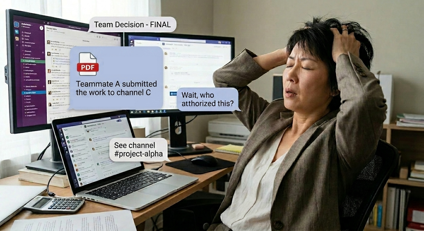 Diagram of where a teammate's working context actually lives before Beever Atlas
