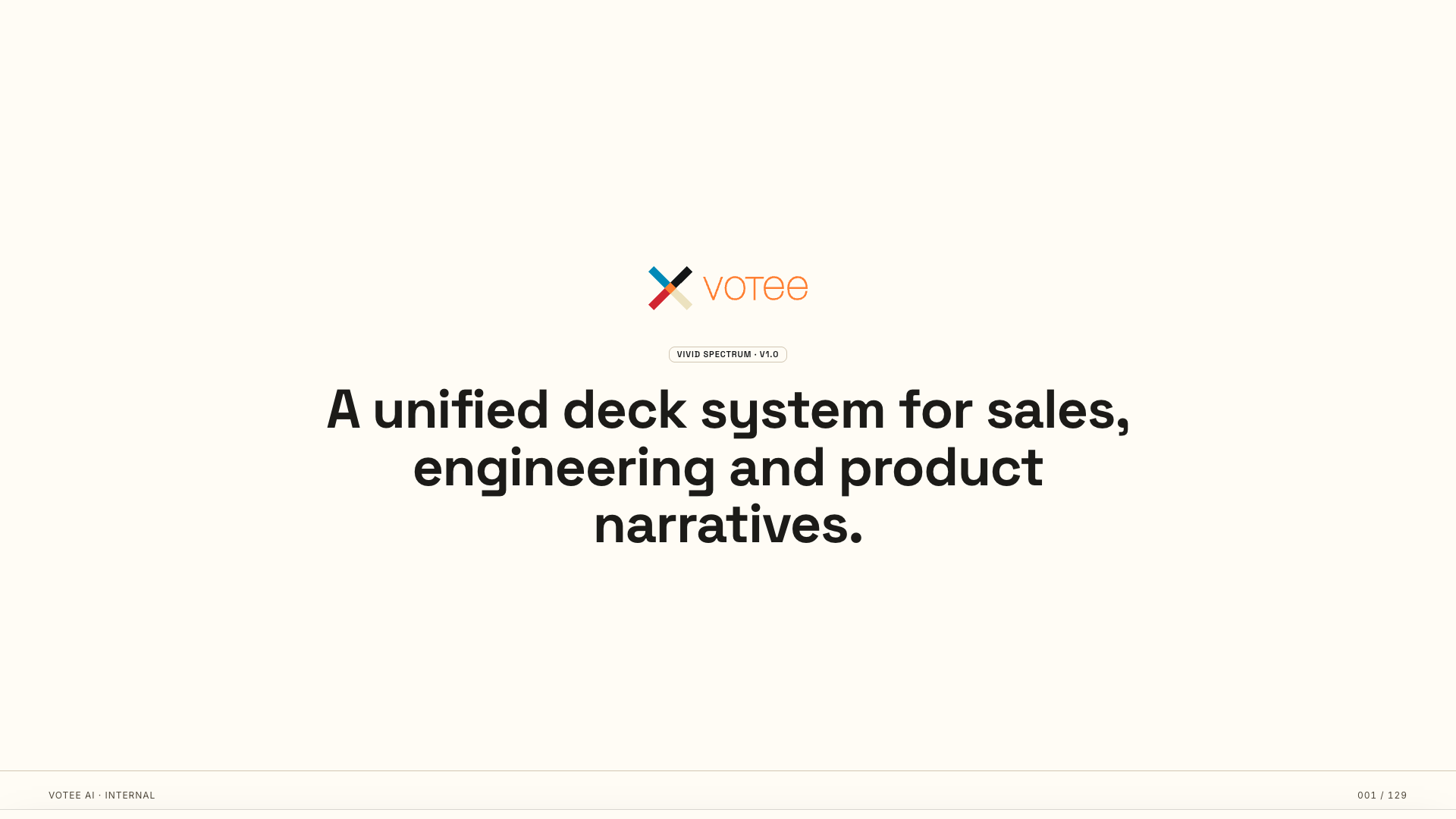 The Vivid Spectrum showcase deck title slide