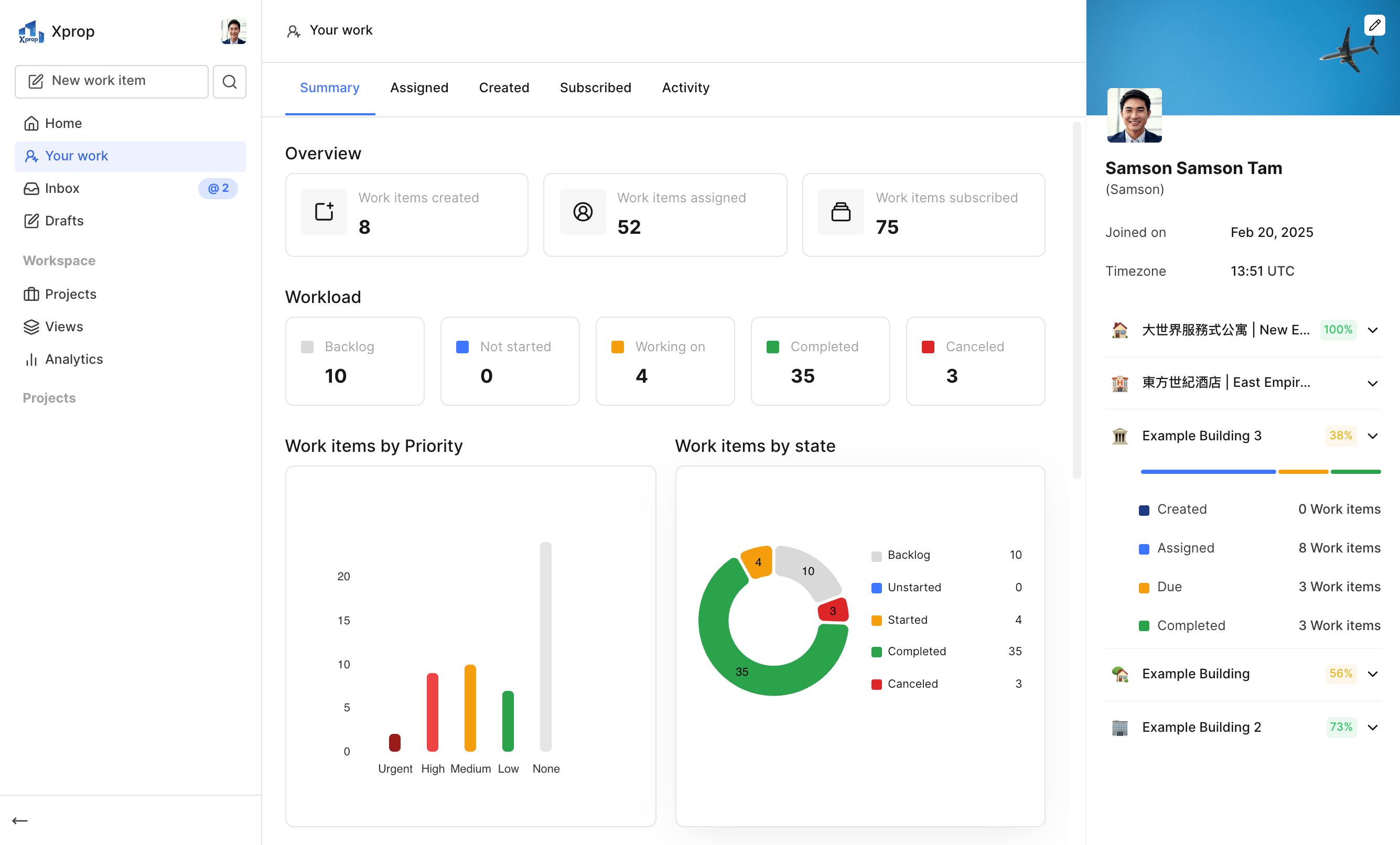 Xprop management analytics dashboard